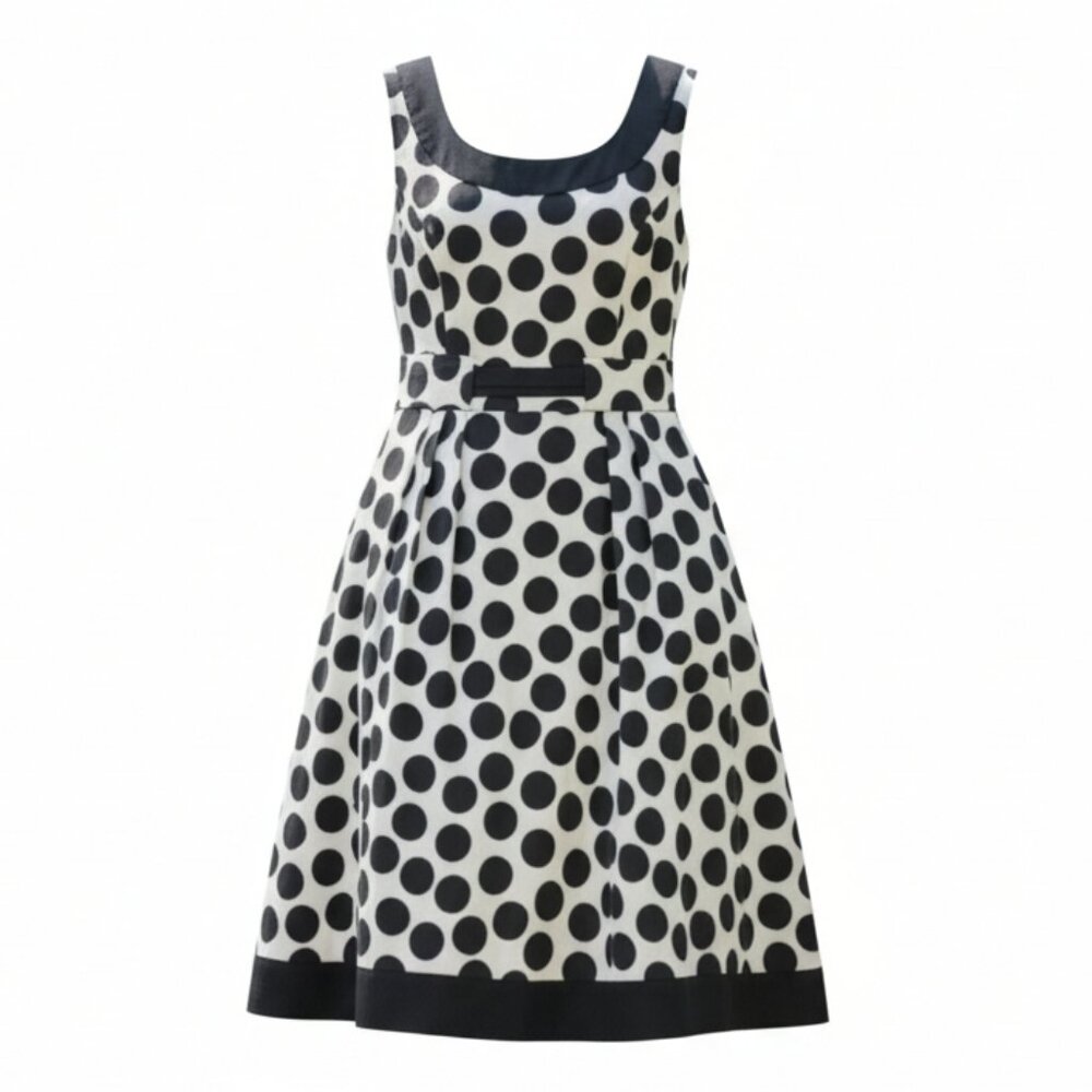 Polka dot midi fit and flare Robbie Bee Sleeveless dress, size 12